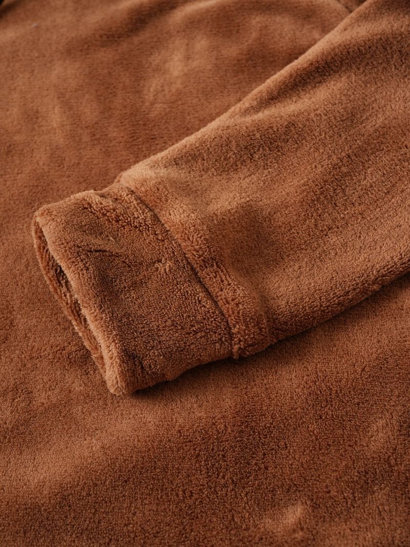 Felpa con cappuccio foderata in pile da uomo - Felpa oversize con cappuccio (grigio/marrone chiaro/nero, S-2XL)_voghion.com