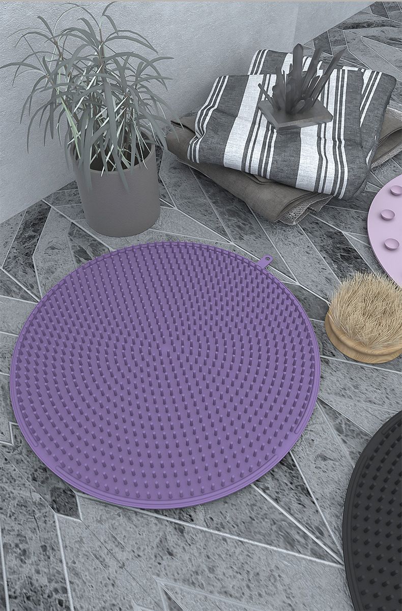 Circle Silicone Bath Brush Soft Exfoliating Silicone Shower Brush For Deep Cleaning & Relaxing Massage Quick-Dry & Hygienic_voghion.com