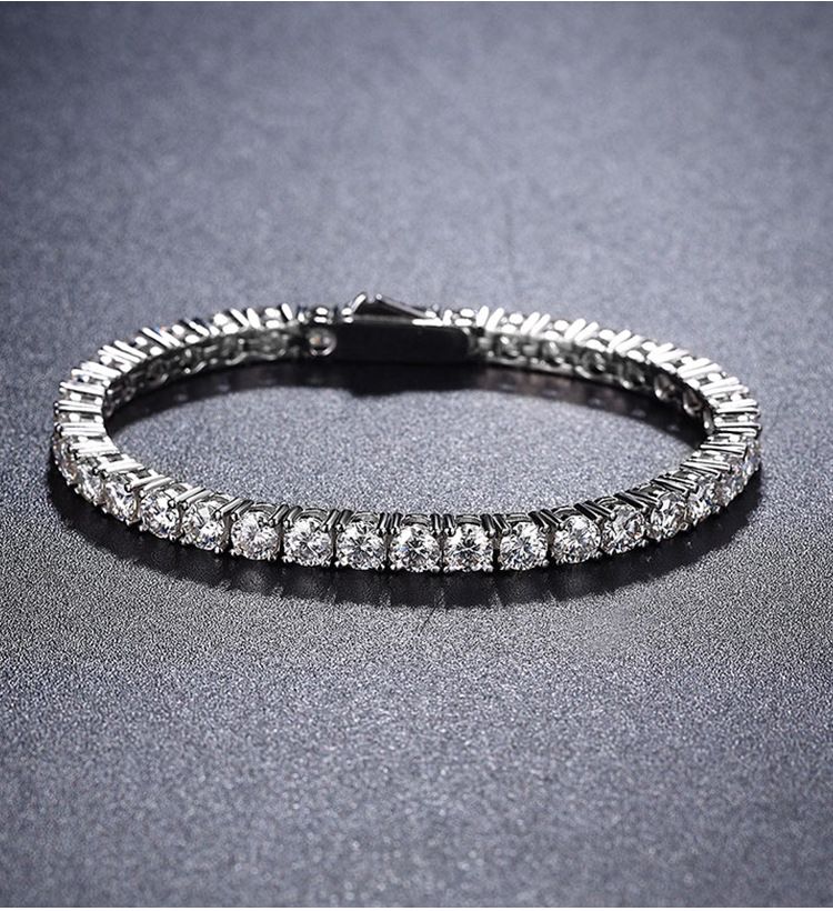 Tennisarmband für Damen und Herren mit verstecktem Verschluss, 925er Sterlingsilber, elegant und minimalistisch, Moissanit im Vollschliff, trendiges und luxuriöses Geschenk_voghion.com