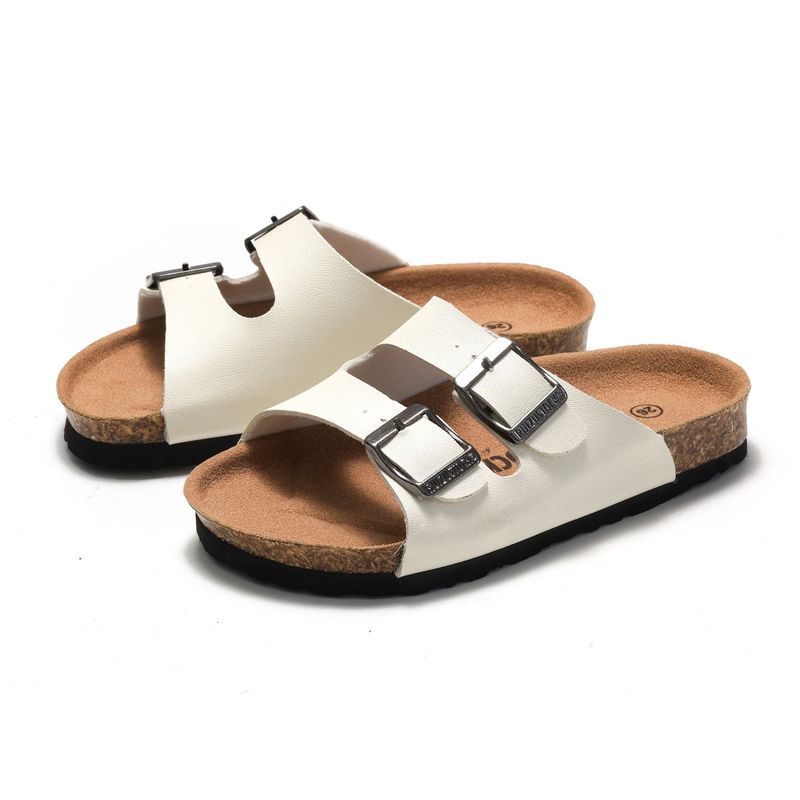 2025 Primavera e Outono Moda Infantil Chinelos de Cortiça Sandálias de Uma Palavra para Meninos Sapatos de Praia para Meninas da Moda_voghion.com