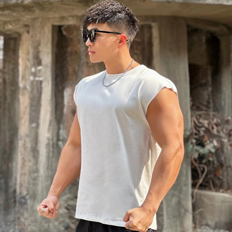 Muscle Summer New Brother Sport da uomo per il tempo libero in palestra Esercizio da corsa Canotta in pelliccia spessa di cotone allentato Sweetheart_voghion.com