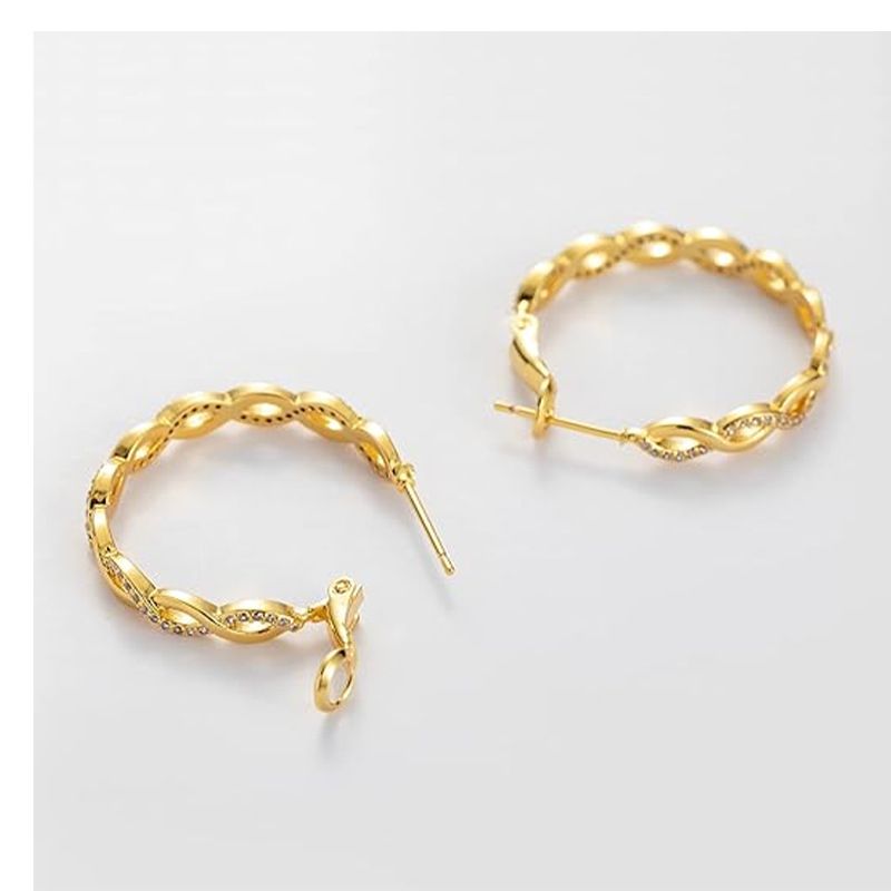 Fashion Woven Twist Earrings Women's Design Niche Light Luxury Personalized Stud Earrings_voghion.com