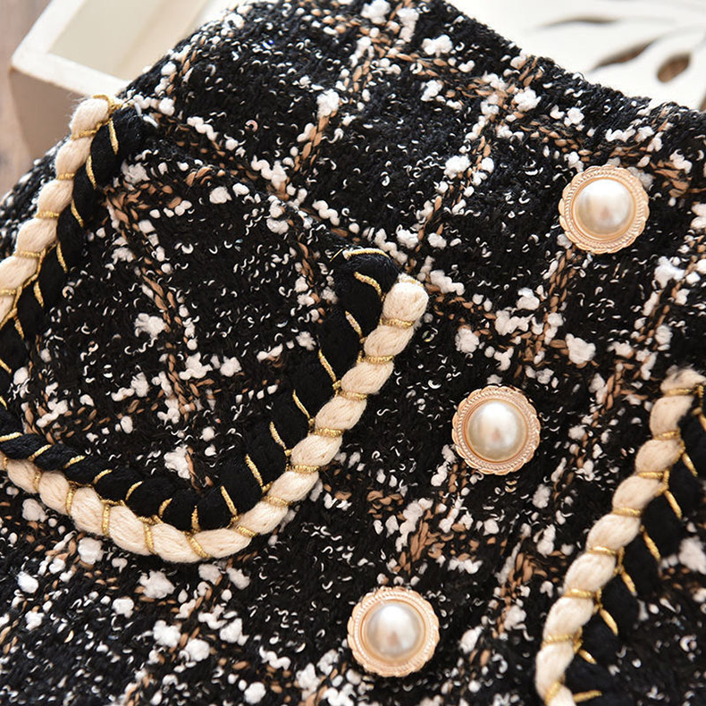 Dívčí vlněná kostkovaná dětská sukně Mother&Kids, dětská fleecová zesílená princeznovská sukně_voghion.com