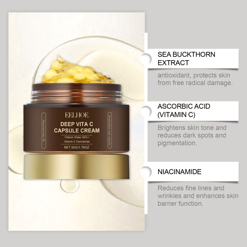 EELHOE Vitamin C Capsule Brightening Facial Skin Moisturizing And Nourishing Face Cream_voghion.com