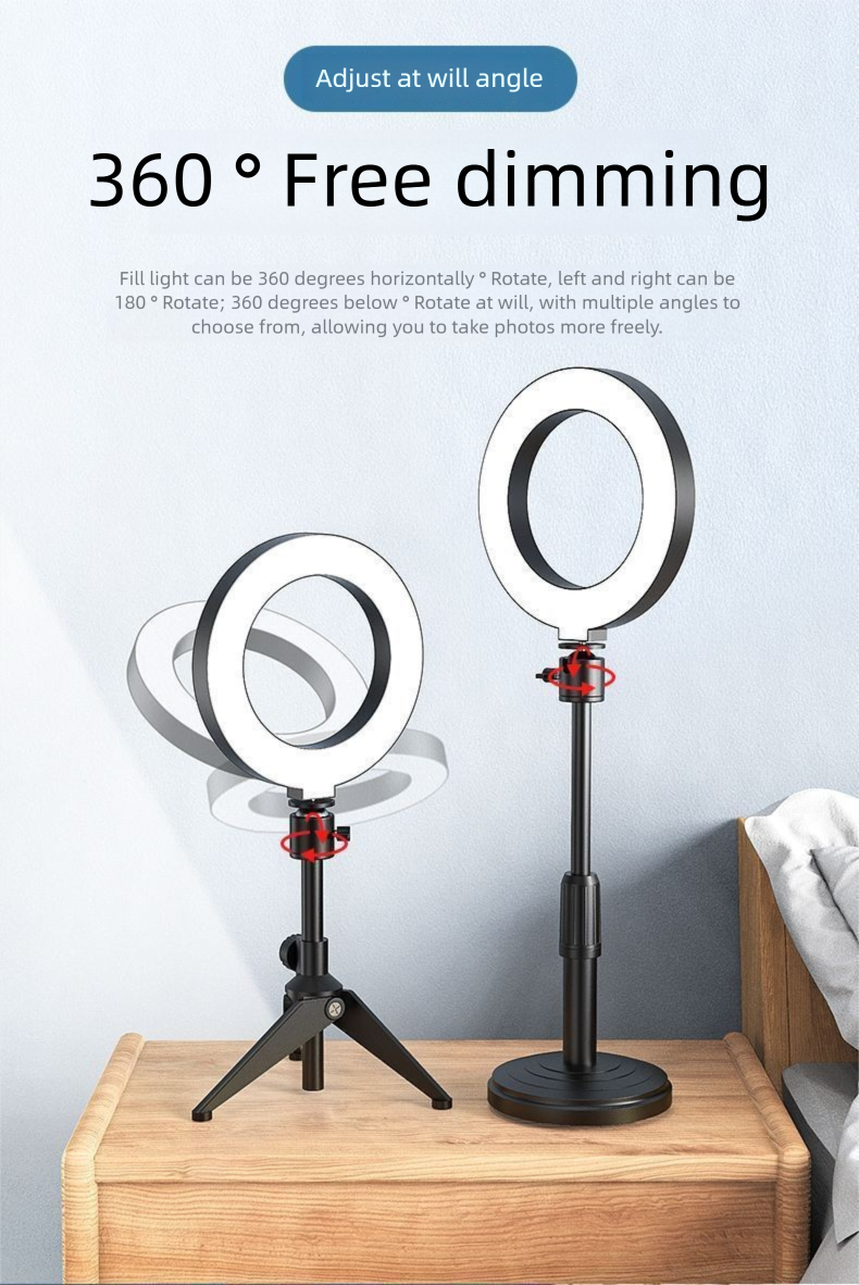 Fill Light Live Streaming Adjustable Tripod Shooting Tool Multifunctional Phone Holder Desktop Stand_voghion.com