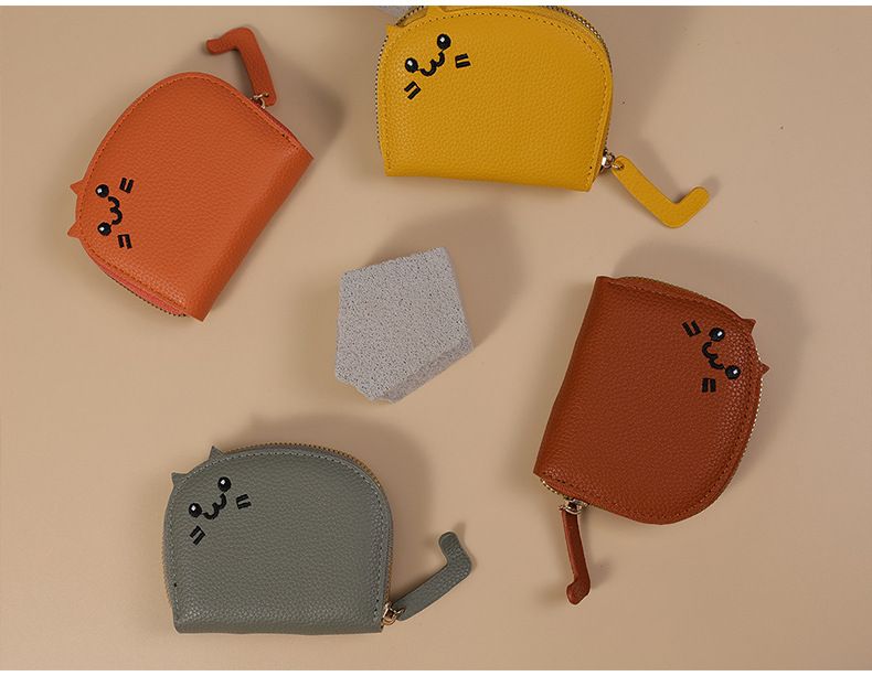 2024 Cat Small and Adorable Multi Card Advanced Cartoon Zero Wallet Portable Storage Bag Small Wallet Anti Dirt and Wear Resistant_voghion.com