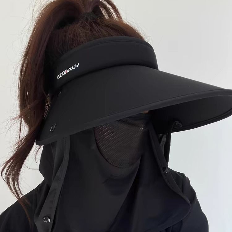 Cappello da sole LazyZoom Ice Silk aperto da donna, con protezione UV integrale, protezione per il collo integrata, adatto per il ciclismo._voghion.com