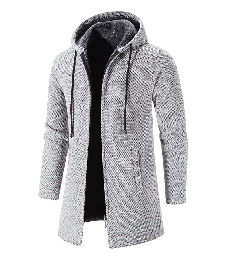 Roupas masculinas mais veludo tendência bonito cor coringa cardigan chenille camisola casaco trench coat_voghion.com