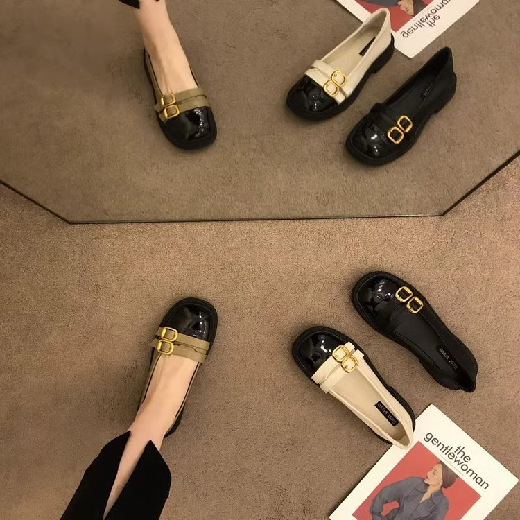 Mary Jane Damenschuhe, neue Retro-Schuhe aus kleinem Leder im britischen Stil, vielseitige, flache, französische, lässige Einzelschuhe_voghion.com