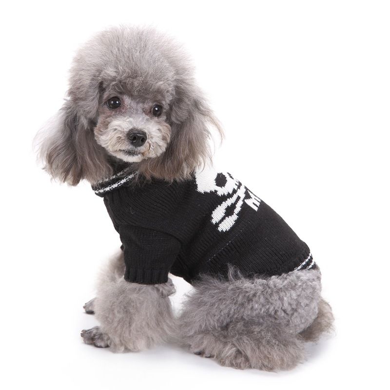 Czaszka Halloween Sweter dla zwierząt domowych Strój dla zwierząt domowych Ubrania dla psów Sweter Ubrania dla dużych psów_voghion.com