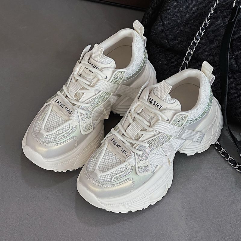 Real Leather Dad Increase Height In 2025 Spring And Autumn New Style Rhinestone Versatile Display High Thick Sole Small_voghion.com