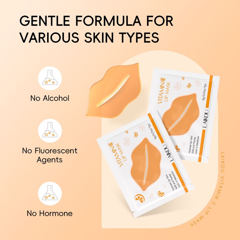 Máscara labial e para os olhos Laikou, 8 conjuntos de 5 peças, máscara hidratante para os lábios e para os olhos_voghion.com