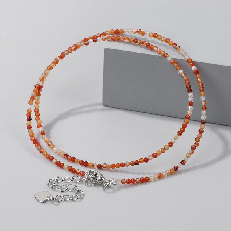 Collier de perles à facettes de 2 mm pour femme, en pierre naturelle, agate, cristal, œil de tigre, quartz, ras du cou, mini, simple, bijoux pour femmes_voghion.com