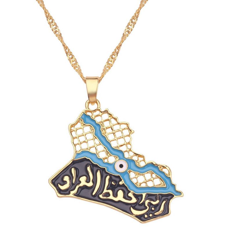 Necklaces Creative World Map Flag Necklace Pendant_voghion.com