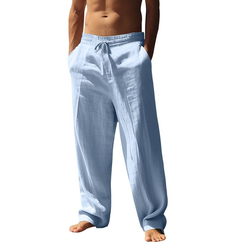 Autumn Men's Hip Hop Breathable Cotton Linen Loose Casual Sports Pants_voghion.com