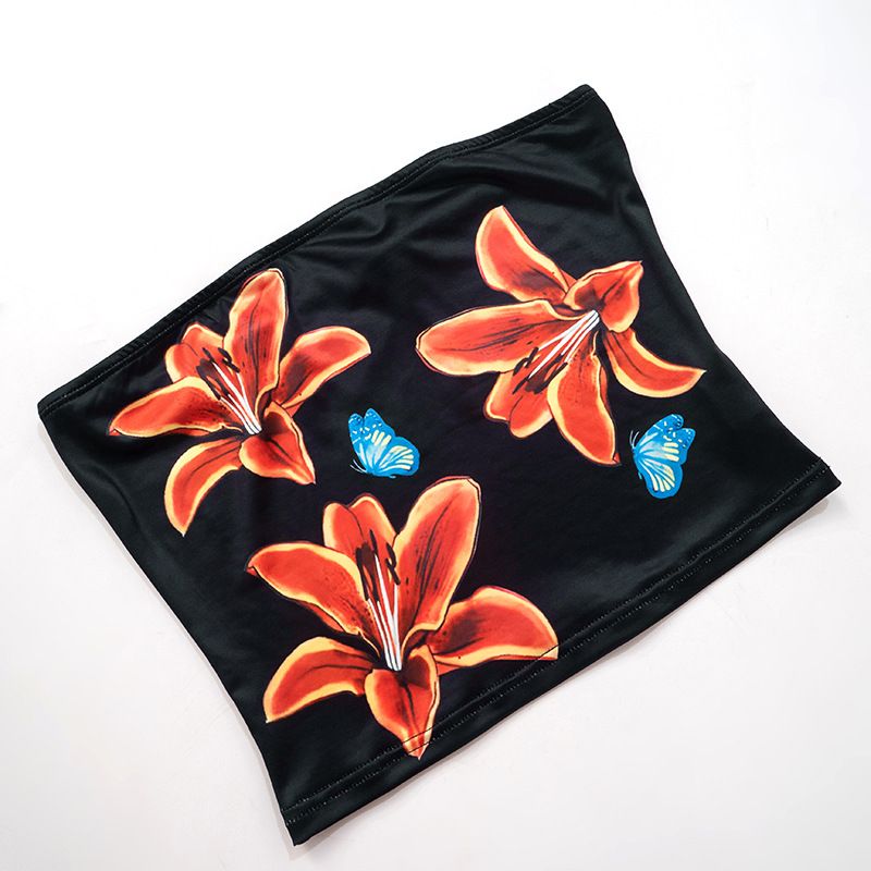 Női ruházat Szexi virágmintás crop top nőknek nyári rövid ujjú aranyos haspántos ing édes fűszeres divat_voghion.com