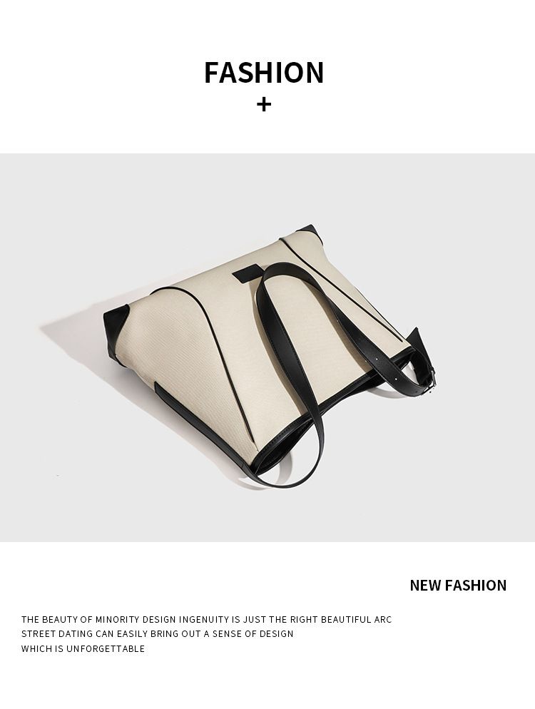 Trendy Shoulder Tote Bag For Women - Casual Canvas Crossbody Hobo Bag With Magnetic Closure, Spacious Interior & Stylish Stitching Details_voghion.com