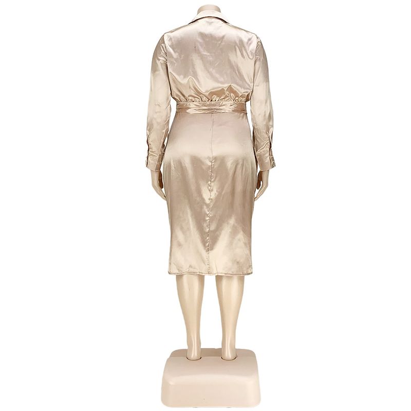 Damenbekleidung Nachtclubkleidung Reflektierendes Hemdkleid aus Seide mit plissierten Trägern_voghion.com