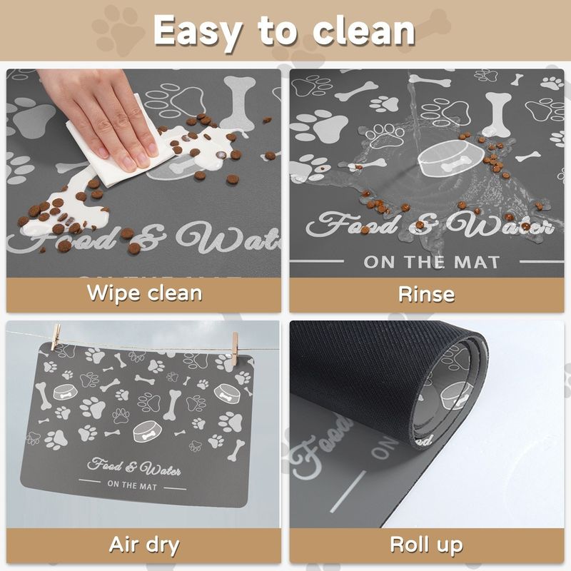 60 x 90 cm Hundefutter mit wasserdichter Gummibasis, schnelltrocknende Wassermatte für Hunde und Katzen von PawParty Store_voghion.com