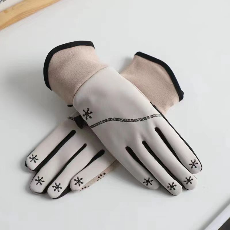 Warme, mit Fleece gefütterte Damenhandschuhe für Herbst und Winter, kältebeständige Touchscreen-Handschuhe für Outdoor-Sportarten wie Autofahren, Radfahren und Skifahren._voghion.com