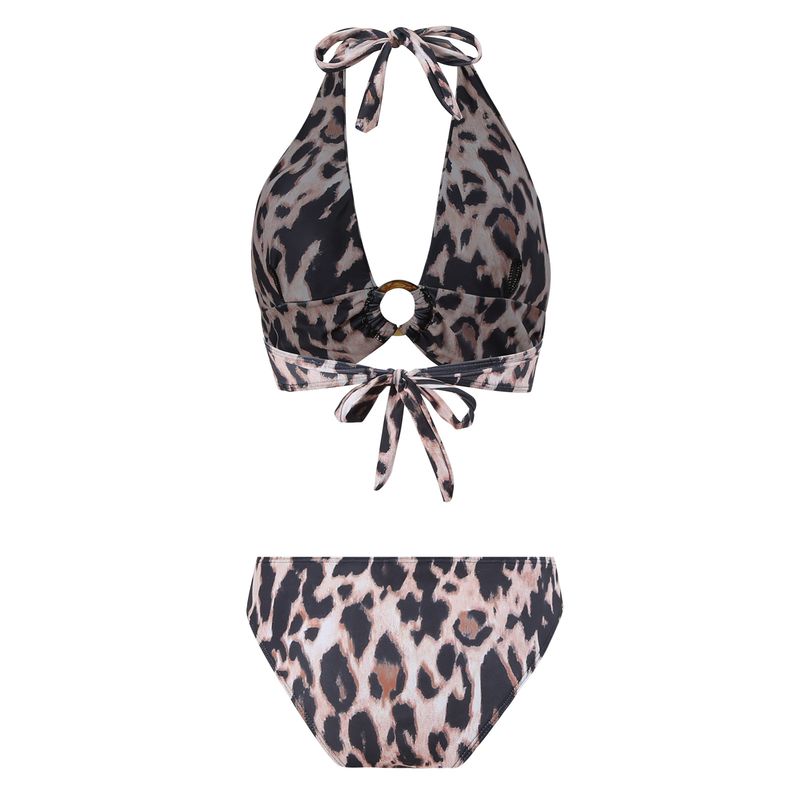 Vêtements pour femmes Nouveau maillot de bain bikini trois pièces à imprimé léopard Maillot de bain sexy pour femme Jupe en mousseline de soie Bikini_voghion.com