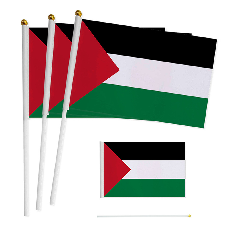 SportLife 10/20/50/100Pcs Palestine Mini Flags with Pole Hand Held Small Palestine Stick Flags Miniature Hand Waving Flags_voghion.com