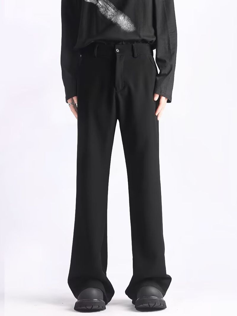 Ropa para hombre Primavera y otoño Nuevos pantalones largos casuales de corte recto y acampanado de alta gama para hombre_voghion.com