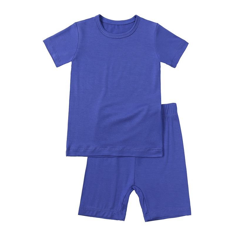 Kinderbekleidung Kinderkleidung Kinderanzug Sommer dünner Bambusfaser-Zweiteiler mit kurzärmeligen Shorts für kleine und mittelgroße Kinder_voghion.com
