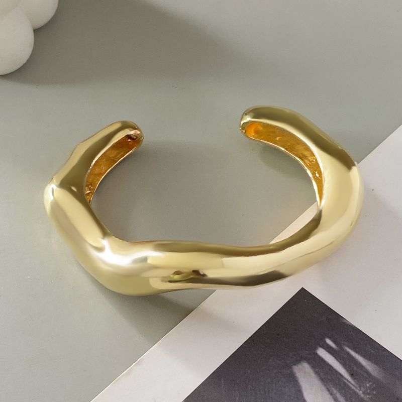 braclet Exaggerated Ins Heavy Metal Smooth Bracelet Geometric Design Personality Wide Bracelet_voghion.com