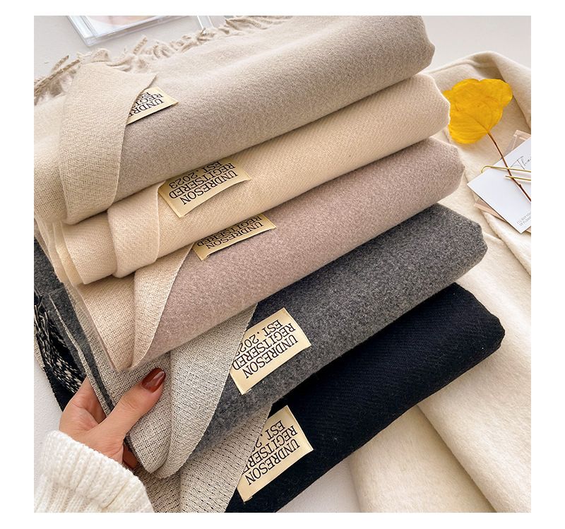 Nuova sciarpa di alta qualità 2025, versione coreana invernale da donna, versatile, in imitazione cashmere, calda, tinta unita, spessa, morbida, cerata, bifacciale_voghion.com