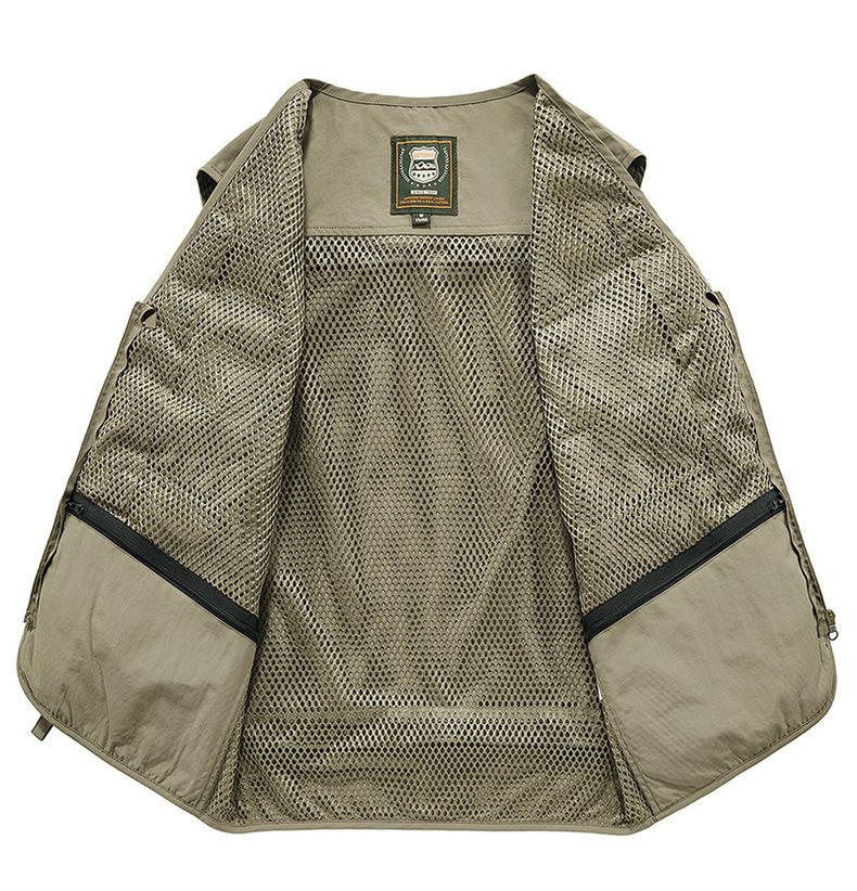 "Men's Outdoor Utility Vest – Lightweight Mesh Workwear With Multiple Pockets, Breathable Fishing & Hiking Vest, Photography_voghion.com