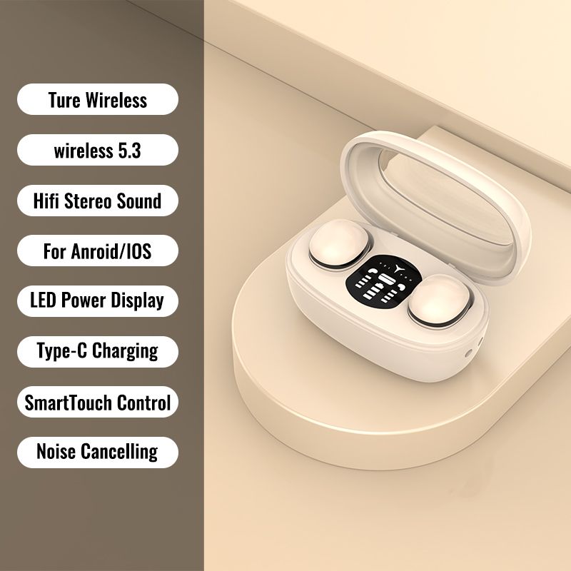 Bluetooth 5.3 Mini Headphones Invisible Earbuds TWS Wireless Headsets HiFi Stereo Sports Noise Reduction Earphones_voghion.com
