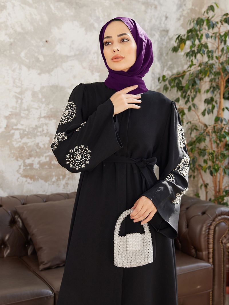 2209 # Abito musulmano da donna, resistente, con perline e diamanti, elegante, lungo abito Abaya_voghion.com