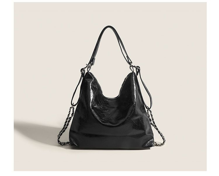 Große Kapazität Damen Plissierte Pendlerhandtasche Neues Kettennischendesign, Schulterschräge Empfangstasche_voghion.com