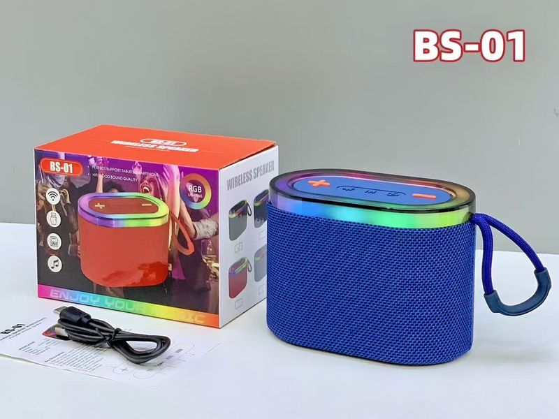 Nuovo altoparlante Bluetooth BS-01, luce RGB portatile, subwoofer portatile, piccolo altoparlante wireless da esterno_voghion.com