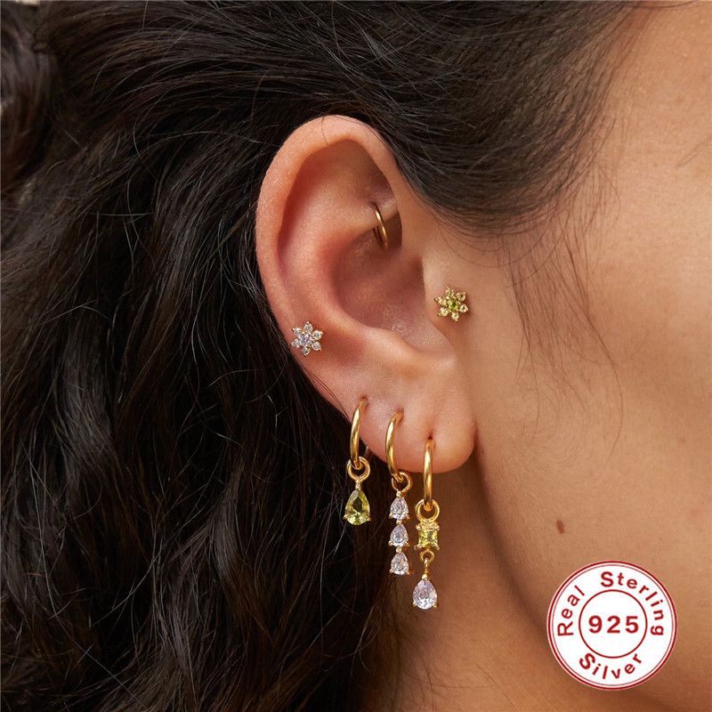 Damen Schmuck S925 Sterling Silber Ohrringe Charm Perlen Anhänger Ohrringe Accessoires Arbeitskleidung Ohrringe Anhänger_voghion.com