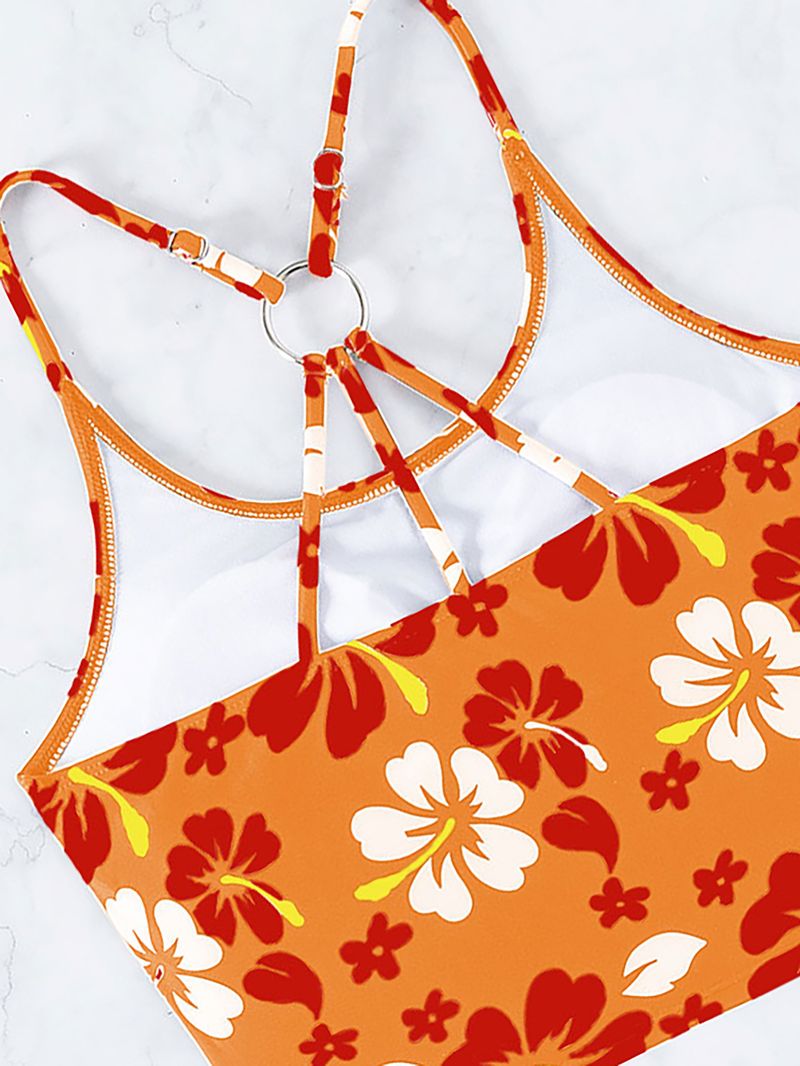 Ženska oblačila Tankini Tisk Boksarice z visokim pasom Konzervativne bikini Razcepljene kopalke Kopalke_voghion.com