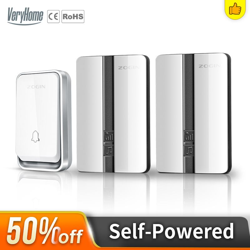 Wireless Doorbell Self-Powered No Battery Waterproof IP44 Wide Voltage 110-240V Global Plugs Long Range Remote Control_voghion.com