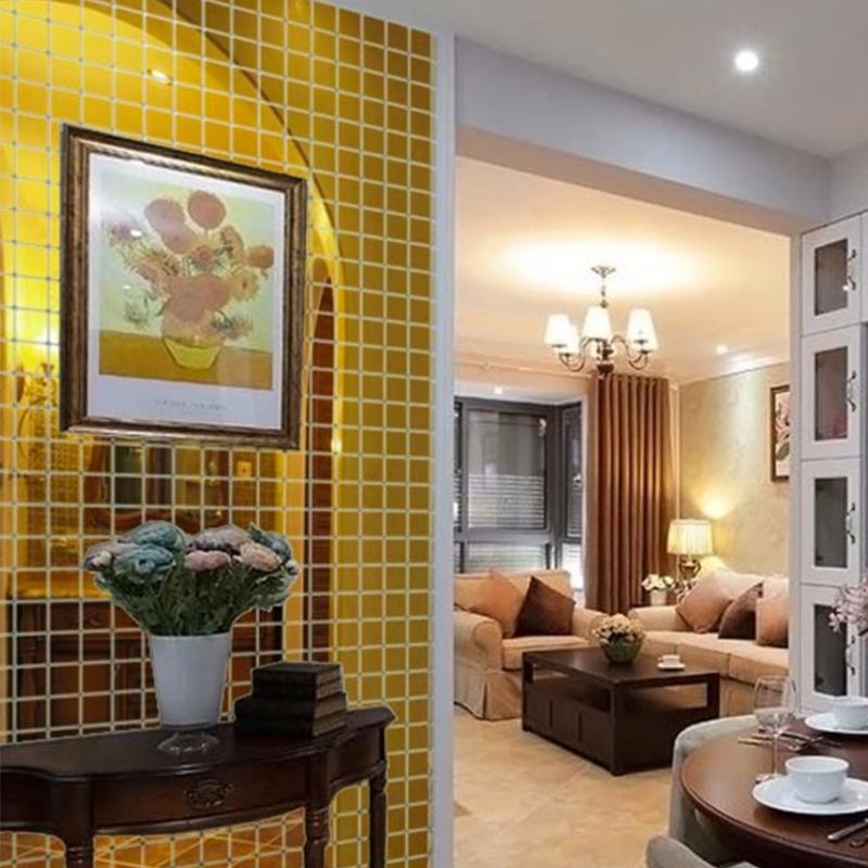 JM002 fyrkantig spegel yta klistermärke akryl mosaik tredimensionell vägg klistermärke sovrum vardagsrum dekoration_voghion.com