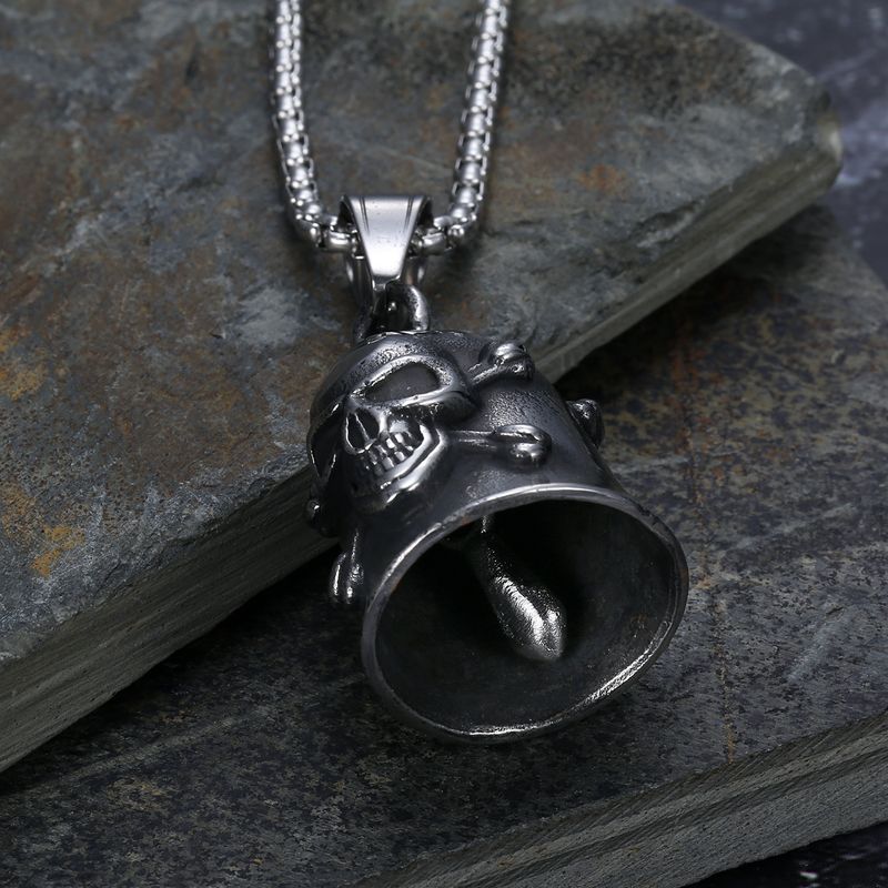 Pendentif cloche de moto rétro unilatéral pour hommes, nouvelle personnalité, crâne de vent, moto_voghion.com