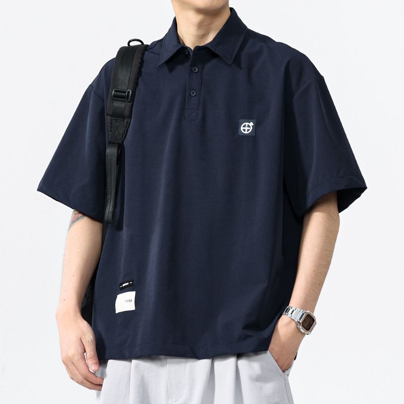Summer Men's Short Sleeved Casual Slim Fit Collar Versatile Half Sleeved T-shirt Top Trend_voghion.com