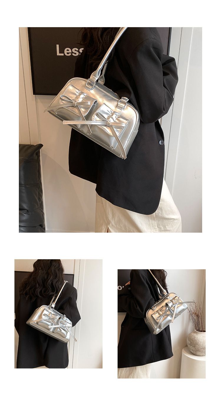Nuova borsa a tracolla versatile coreana con fiocco sottobraccio 2024 per la moda primaverile femminile, stile occidentale e design di nicchia._voghion.com