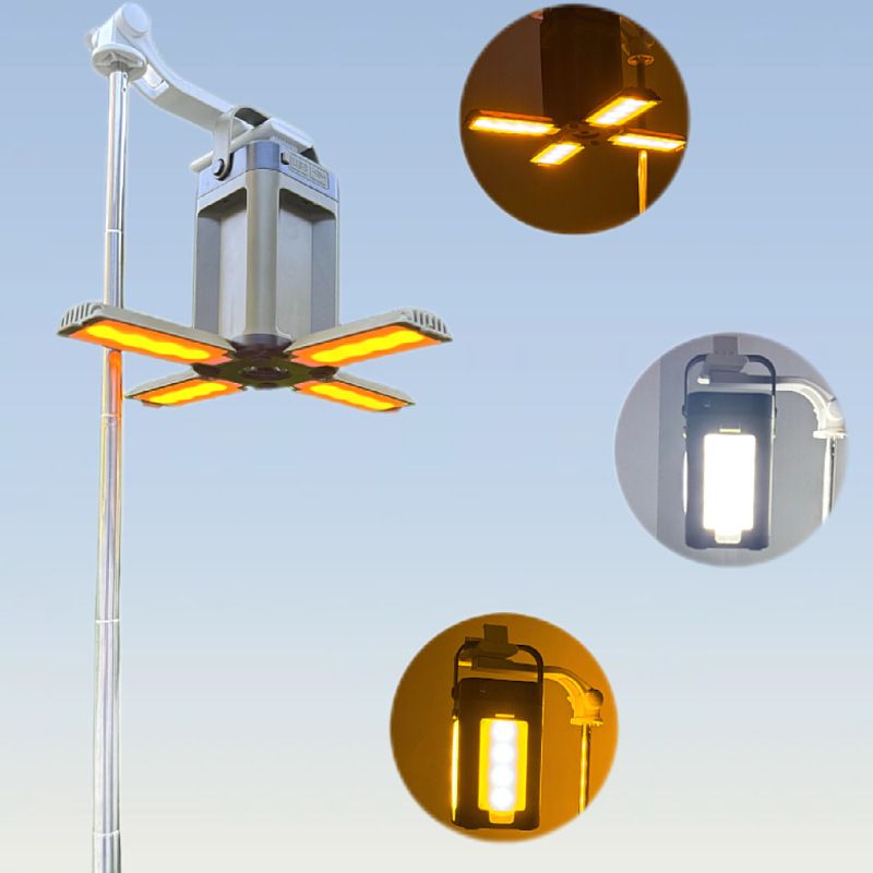 Nuova luce solare da campeggio pieghevole multifunzionale per esterni a quattro foglie_voghion.com