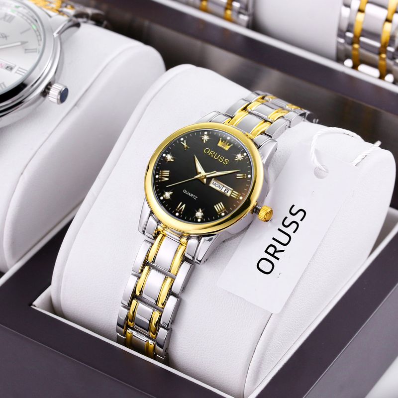 Fully Automatic Quartz Watch Luminous Waterproof Calendar Diamond-Encrusted Business Women's Wristwatch_voghion.com