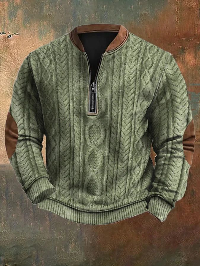 3D Men's Half Zipper Autumn Winter Print Sweatshirt_voghion.com