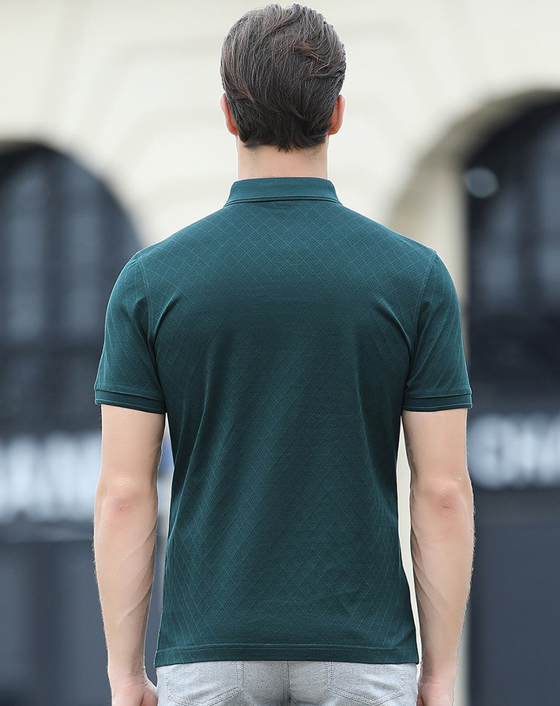 Tricou polo pentru bărbați, simplu și confortabil, moale și răcoritor, în carouri, cu mânecă scurtă_voghion.com