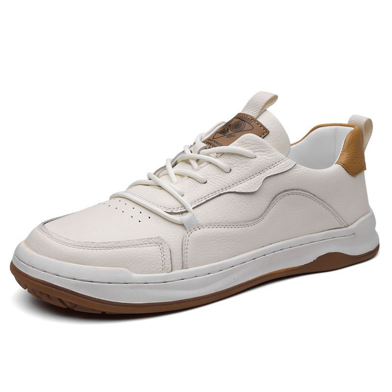 Schuhe Frühling Oberschicht Rindsleder Atmungsaktiv Weiche Sohle Trendy Vielseitig Herren Echtleder Bequem Rutschfest Mode_voghion.com