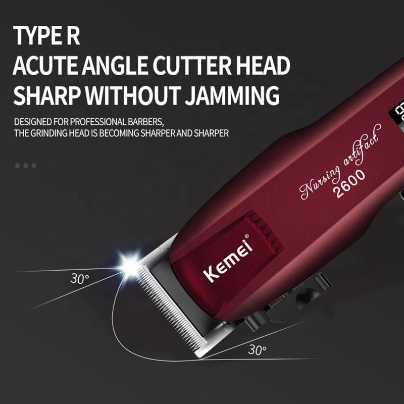Kemei Km-PG2600 USB-opladning Digitalt display Trimmer Justerbar elektrisk hårklipper Genopladelig klipper_voghion.com