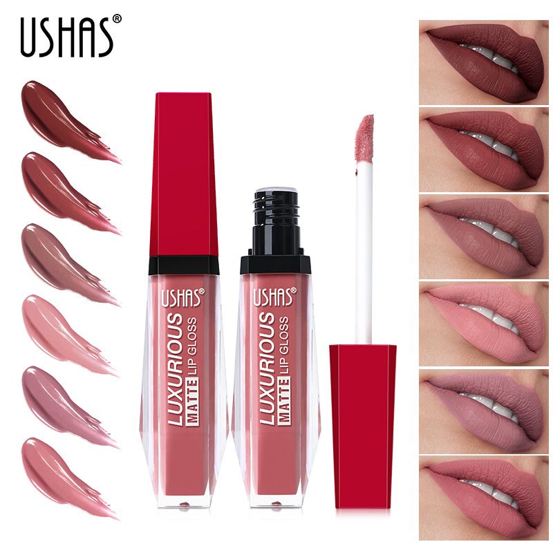 Smalto per labbra rosso liquido a colori USHAS6 per donna_voghion.com