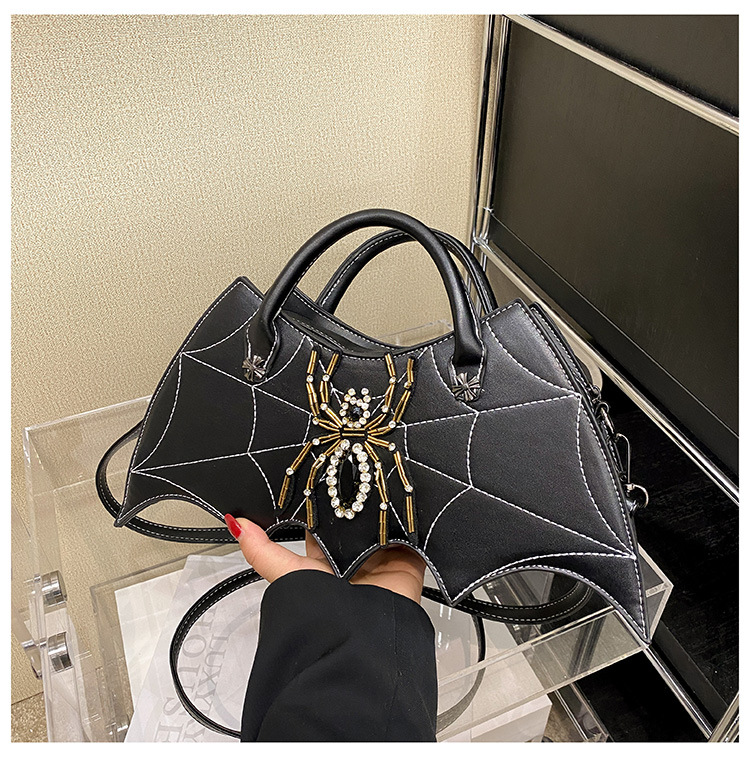 Women's Bags Handbag Fashion Creative Handmade Spider Bag Personality Embroidery Diamond Women's Bag PU Messenger Bag_voghion.com